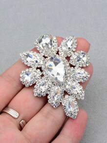 1 Máy Tính 45*59 Mm May Trên Thủy Tinh Pha Lê Trong Suốt Ren Appliques May Hoa Đá Pha Lê Flatback Móng Vuốt Strass Cho váy Cưới Giày Hàng Thủ Công - Đá trong suốt bạc - Xem 7