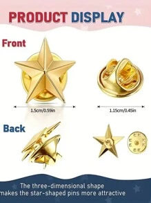 4pcs/Set Small Size Alloy Star Fashion Brooch Pin For Clothing Bag Hat Decoration Pin For Clothes Bag Charm Backpack For School