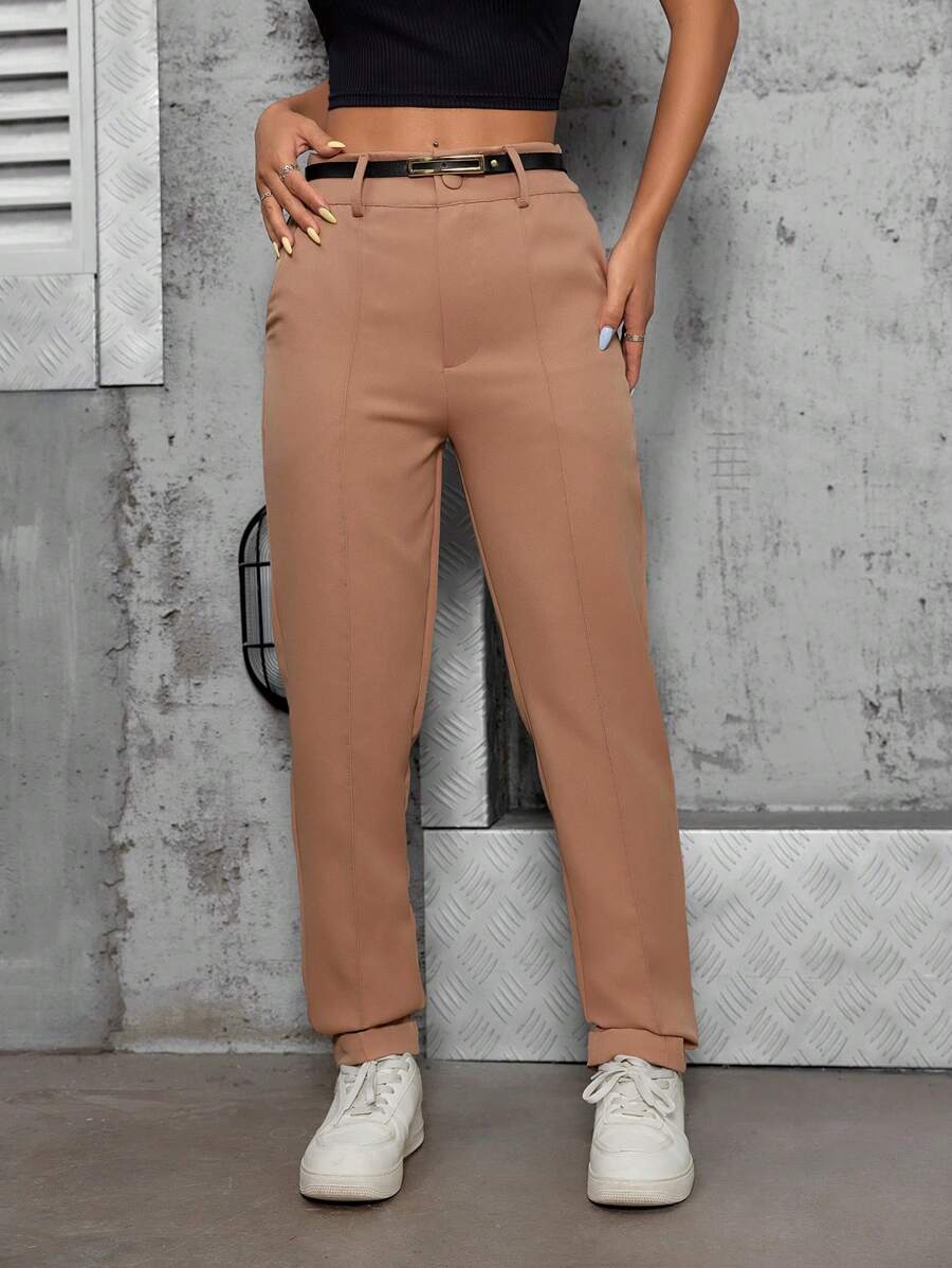 Women Pants - Brown - View 1