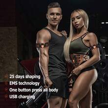 熱銷USB充電ABS刺激器健身設備，身體EMS肌肉按摩器6種模式，10種強度，帶遙控器的肌肉訓練器 - 彩色 - 查看 5