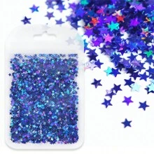 3g Bag Holographic Silver Pentagram Nail Glitter, 3mm Colorful Asymmetric Nail Art Sequins Decorations