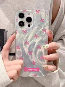 1pc Minimalist Cool Pattern Bowknot Phone Case