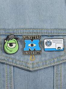 3pcs Cartoon Fashion Enamel Brooch Badge, Creative, Fun, Suitable For Daily Holiday Wear