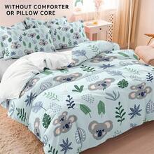 3入組豪華卡通數字印花床單套裝（1件被套+ 2枕套），親膚柔軟舒適面料，吸濕透氣，適用於四季，可機洗