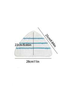 2pcs Replacement Cleaning Pads For H20 Steam Mop, Triangle Shape, Thicken And Ultra-Fine Fiber, Suitable For Wet And Dry Use, With , Compatible With Ariete - White - View 2