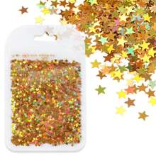 3g Bag Holographic Silver Pentagram Nail Glitter, 3mm Colorful Asymmetric Nail Art Sequins Decorations