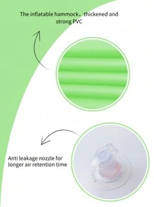 1Pack Inflatable Swimming Pool Float Water Hammock Multi-Functional Fish-Tail Shaped Water Lounger For Adults, Beach Essentials, Beach Accessories - Green - View 3