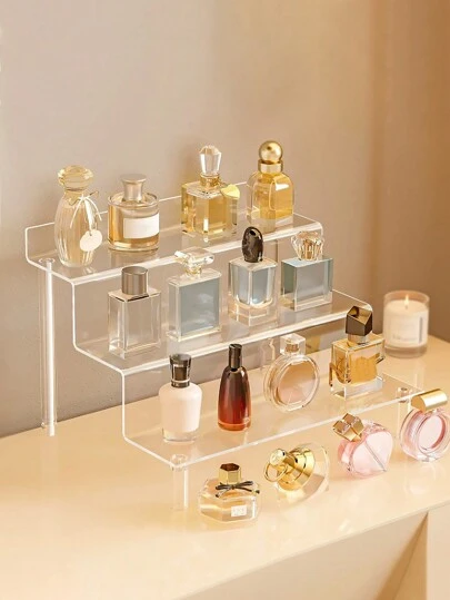 1pc Acrylic Cosmetic Organizer Multi-Layer Transparent Display Rack With Perfume And Beauty Tools Display Rack, Reinforced Trapezoidal Structure Bag, Room Decor, Bags, Makeup Bag, Vanity, Travel, Make Up Bag, Organizer, Storage, Travel Essential, Makeup Organizer, Makeup Bags, Make Up Organizer, Organiser, Toiletry Bag, Desk Organiser, Cosmetic Bag, Makeup Pouch, Make Up Organize, Vanity Accessories, Make Up Pouch, Make Up Bags, Jewellery Box, Pouch, Makeup Brush Holder, Brush Holder, Perfume Organiser, Pouch Bag, Gifts For Women, Christmas Gifts, Gift Ideas For Women,Room Decor