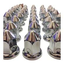 Capuchones cromados Metalicos Unemont Tracto Camion entrada a Presion 20 Piezas - Plateado - Ver 1