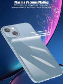 Película protectora de pantalla compatible con iPhone 16, 15 Pro Max, 14 Plus, 13, 12 Mini, 15 Promax, de 4 en 1: película de hidrogel blanda en la parte posterior, película en el marco lateral, cobertura completa [NO ES DE VIDRIO]