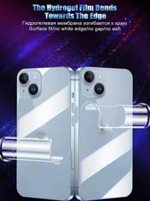 Película protectora de pantalla compatible con iPhone 16, 15 Pro Max, 14 Plus, 13, 12 Mini, 15 Promax, de 4 en 1: película de hidrogel blanda en la parte posterior, película en el marco lateral, cobertura completa [NO ES DE VIDRIO]