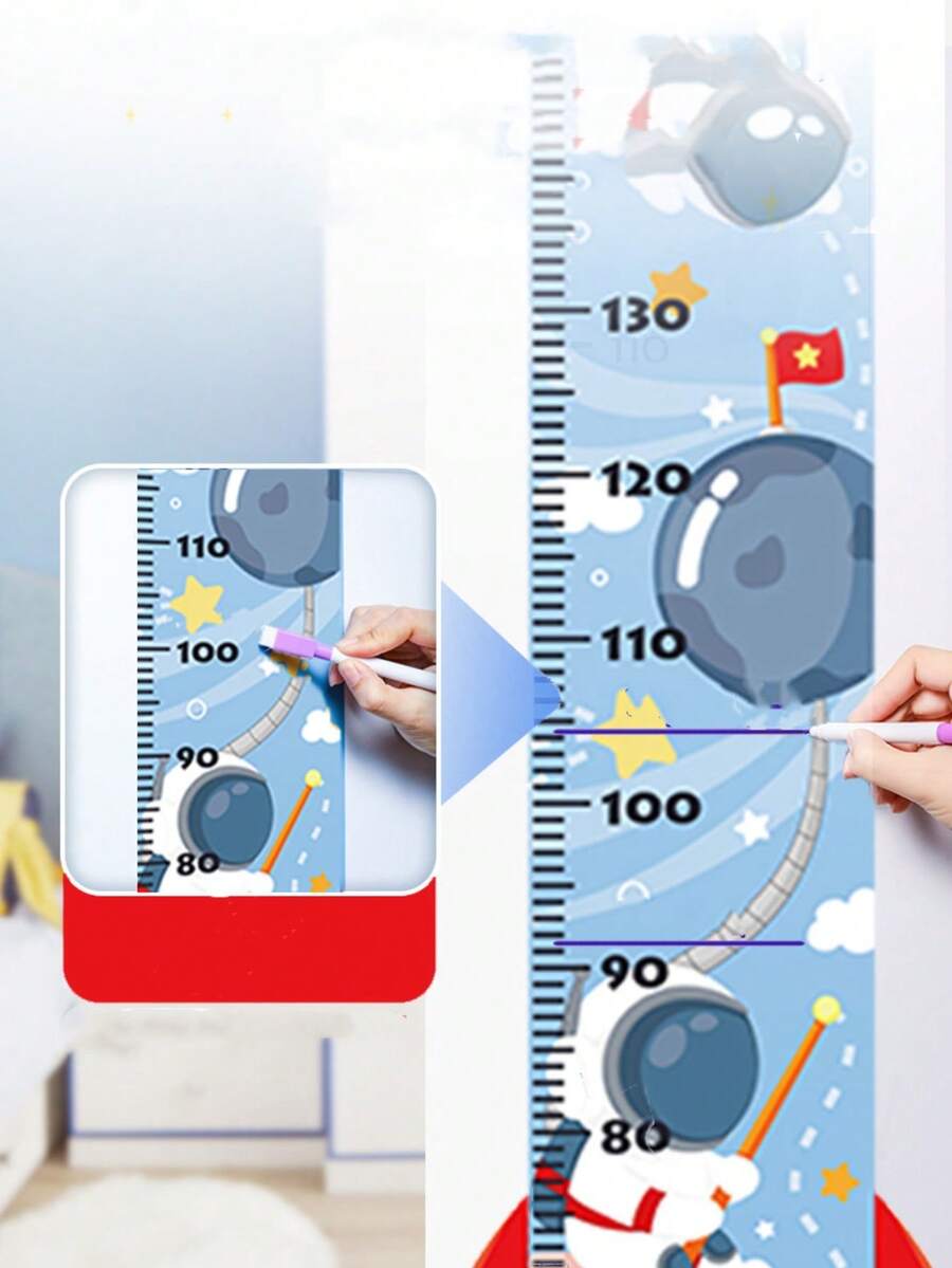 1pc 3D Cartoon Height Measurement Sticker, Removable Wall Decal For Measuring Kids Height And Decorating Baby Room - Multicolor - View 1