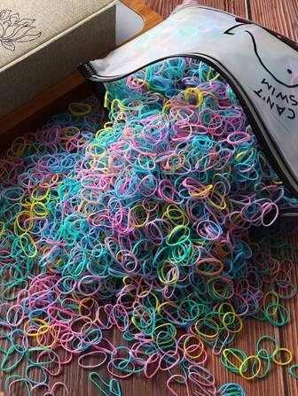 2000pcs Women's Disposable Elastic Fashion Hair Tie, Stretch Hair Tie Secure Ponytails Without Damage Hair Ties Ponytail Holders Hair Elastics Hair Rubber Bands Scrunchies Hair Rope ,Home,Skincare Accessories