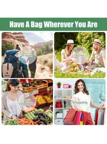 1pc Reusable Shopping Tote Shopping , Large Capacity Polyester Portable Folding For Travel ,Makeup ,Cosmetic ,Vacation Organizer,Large Capacity Makeup Organizer Makeup Case, For Lipstick, Brush, Skincare, Mobile Phone, Coin, Small Items, For Home,Gift,Vacation And Festival Halloween Christmas Multifunctional Use,Boho Vibes