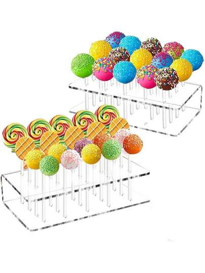 1/2pcs Cake Pop Stand,15 Holes Lollipop Display Stand, Acrylic Clear Cake Pop Display Rack For Wedding, Birthday, Anniversaries, Party Decor Cake Stand Cake Decorations Cupcake Stand Cake Decor Cake Holder Wedding Decor Wedding Party Supplies Wedding Decorations Wedding Accessories Wedding Cake Stand Back To School