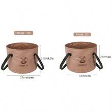 1pc Transparent ,Khaki Collapsible Bucket, Round Portable Outdoor Camping Basin, Travel Wash Basin,  Water Storage Container - Multicolor - View 3