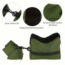 1pc Durable And Waterproof Oxford Rifle Shooting Rest Bag - Portable Hunting And Shooting Rifle Bag With Sandbag Support (Sand Free) - Army Green - View 7
