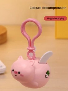 1pc Creative Stress Relief Cartoon Flying Pig Pull Line Keychain Toy Backpack Pendant Novelty Decompression Toy - Multicolor - View 4