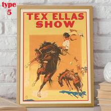 1 pieza Cartel de vaquero vintage, carteles retro de vaqueras, impresiones de papel fotográfico de arte mural, impresiones estéticas, decoración del oeste sur, cuadros de arte mural para sala de estar, dormitorio, baño, oficina, cocina, pasillo, galería, bar, café, hogar, sin marcos - Multicolor - Ver 11