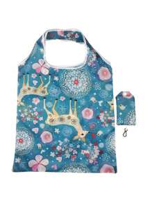 1pc Reusable Shopping Tote Shopping , Large Capacity Polyester Portable Folding For Travel ,Makeup ,Cosmetic ,Vacation Organizer,Large Capacity Makeup Organizer Makeup Case, For Lipstick, Brush, Skincare, Mobile Phone, Coin, Small Items, For Home,Gift,Vacation And Festival Halloween Christmas Multifunctional Use,Boho Vibes