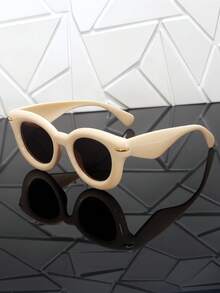 1pc Vintage Steampunk Round Glasses With Studs, Unisex Decorative Eyeglasses For Men And Women - Multicolor - View 12