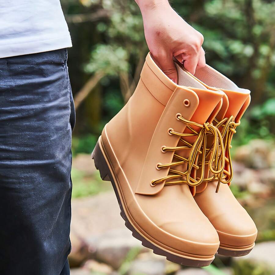 Scarpe da pioggia casual da uomo senza lacci con fibbia per esterni - Giallo - Visualizzare 1
