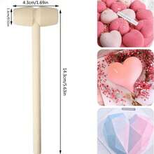 10pcs Chocolate Mallets In Wooden Handle, Hammer Shaped Assembly Tool For Easter Eggs & Heart-Shaped Chocolates - Wood Color - View 7