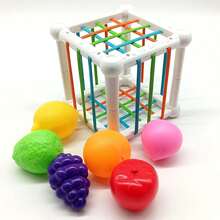 Toddler Shape Sorting Toy - Montessori Early Education Activity Cube Box - Fruit Recognition Grasping ToySchool, Student,Stationery,School Supplies - Multicolor - View 8