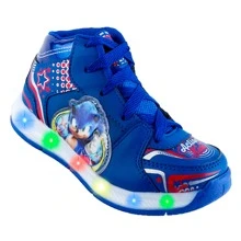 Tenis Para Niños Deportivos Sonik Juego Sneakers Infantiles Cómodos Con Luces Leds De Moda 329-AR - Azul - Ver 2