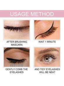 1pc Pink Steel Needle Eyelash Brush Set With Stainless Steel Fine-Tooth Portable Eyelash Curler Assist Tool, Eye Makeup Tool, False Eyelash Comb Tool