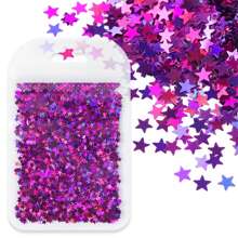 3g Bag Holographic Silver Pentagram Nail Glitter, 3mm Colorful Asymmetric Nail Art Sequins Decorations