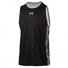 Under Armour 男女通用无袖篮球服，2026 夏季新款，24500111-001 - 黑色 - 查看 3