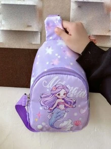 Bolso infantil de cintura con dibujos animados, bolso cruzado lindo y ligero con patrón de sirena y unicornio para niñas, bebés y niños pequeños. Ideal para viajar y actividades en exteriores