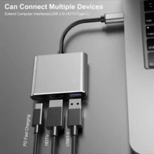 4K Stream & Fast Charge: USB-C To HDTV Adapter With Thunderbolt 3, USB 3.0 & Charging Port - Portable & Durable - Grey - View 6