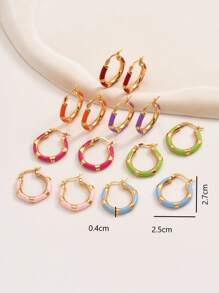Aretes De Aro - Multicolor - Ver 9