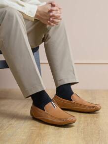 Men's Driving Moccasins Penny Loafers Slip On Loafer Shoes - 咖啡棕 - 查看 4
