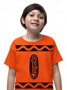 Playera Para Niño Varios Colores Diseño De Lápices - Naranja - Ver 1
