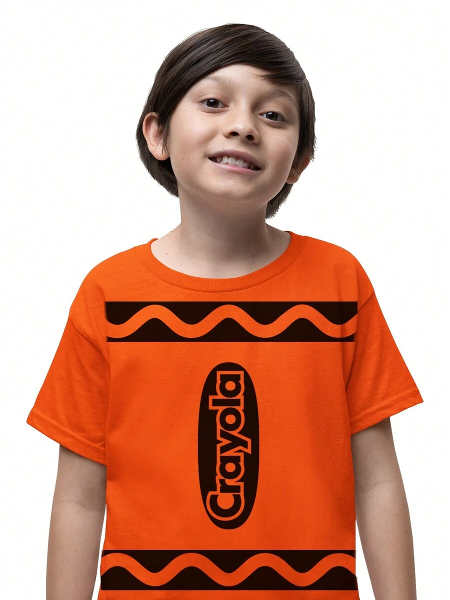 Playera Para Niño Varios Colores Diseño De Lápices - Naranja - Ver 1