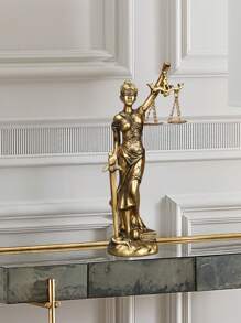 Estatua de resina de la Dama de la Justicia, símbolo de la equidad, ideal para decoración de oficinas, sala de estar, biblioteca, estante de libros, escritorio y como regalo festivo - Bronce - Ver 4
