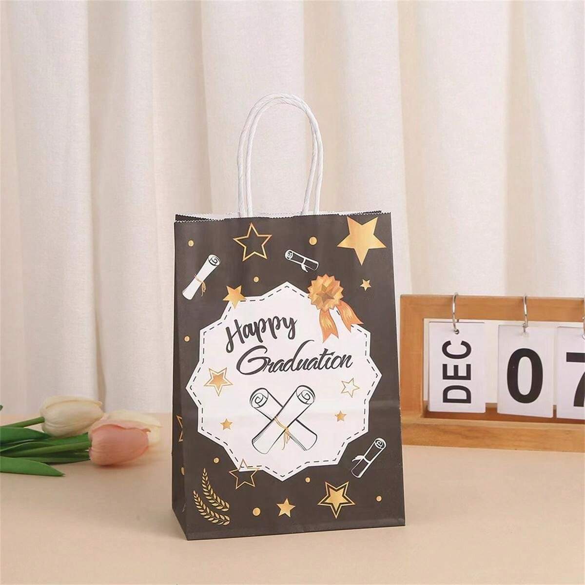 12 Sacs Cadeaux Anniversaire En Papier Kraft – Motifs Dessins Animés Mignons, Avec Poignées, 21,5x15x8 Cm - 5