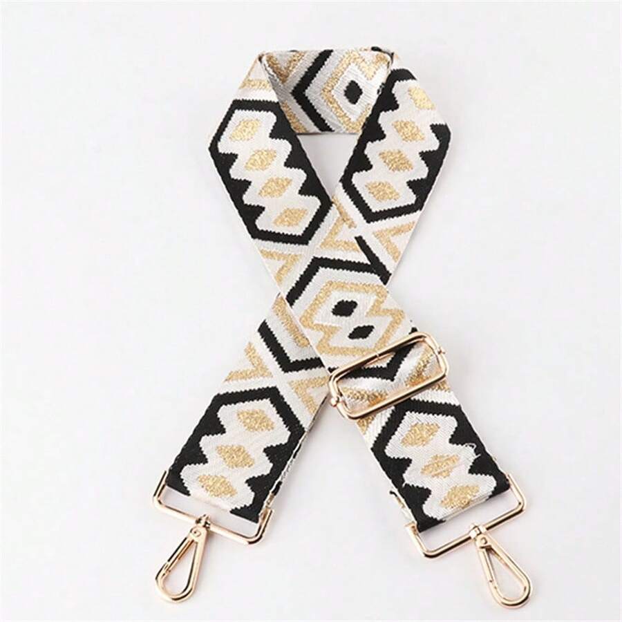 菱形袋肩帶復古可調寬肩帶斜跨包手提包帶5cm - 金色 - 查看 1