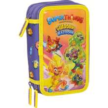 Safta POTRÓJNY PIÓRNIK 36 SZT. SUPERTHINGS GUARDIANS OF KAZOOM - Trwały i praktyczny piórnik Oficjalna licencja - Piórnik Organizer na przybory szkolne - Wszechstronny, funkcjonalny, kompaktowy i przenośny piórnik