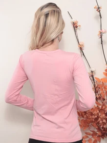 Women Thermal Underwear Tops - Baby Pink - View 2