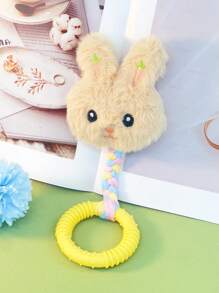1pc Pet Dog Soft Plush Rabbit Shaped Chew Toy, TPR Rubber Teething & Dental Care Toy, For Pet Use Only