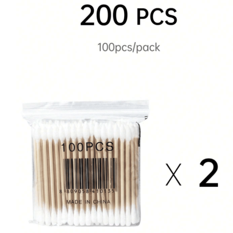 Cotonetes o Hisopos De Limpieza,100 pz 200pz/500pz Hisopo De Doble Cabeza Con Bolsa De Almacenamiento, Astillar De Madera Fuerte, Adecuado Para Maquillaje O Limpieza De Oídos, Uso Diario, Cuidado De La Piel, Decoración Del Hogar De La Sala De Estar, Dormitorio O Baño, Cosas De Viaje, Bodas, Fiestas, Cumpleaños, Regalos Para Hombres, Mamá, Papá, Amigos, Accesorios, Regalo Gracioso dia de la madre - Blanco - Añade 7
