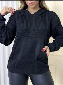 Women Knit Tops - Black - View 1