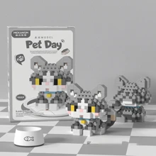1 Quà tặng ngày lễ bốn mùa/Mèo con và chó con lắp ráp đồ trang trí khối xây dựng/Mèo dễ thương. Dòng sản phẩm Khối xây dựng dành cho chó / Đồ trang trí ô tô / Bàn cạnh giường ngủ trong nhà Đồ trang trí văn phòng / Có thể dùng làm quà tặng sinh nhật. Quà tặng Lễ tạ ơn Trang trí phòng - Nhiều màu - Xem 21