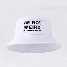 1頂WEIRD刺繡漁夫帽，男女皆可穿戴的時尚可調式防曬帽，適用於戶外活動，適合當父親節禮物 - 黑色 - 查看 3