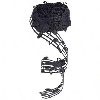 2 Yards Black Music Note Lace Ribbon 3cm Wide