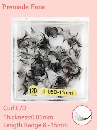 1 Box Of 500 Pieces Black Loose Individual False Eyelashes C/D Curled, 0.05 Thickness, 8-15mm Length Lash Clusters, Eyelash Clusters, Individual Eyelashes, Lashes, Fake Lashes